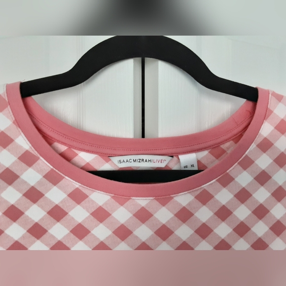 Isaac Mizrahi pink and white gingham check. With keyhole trumpet sleeves - Picture 4 of 5